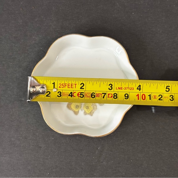 Fitz and Floyd 3-3/4" Butterfly Papillon Scalloped Dish Gold Trim Trinket Dish - Picture 5 of 7
